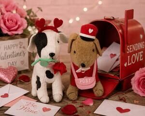 Target Bullseye Playground Valentine Plush Dogs Lot of 2 Mail Carrier Rose 2025